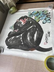 王永刚指画双猴