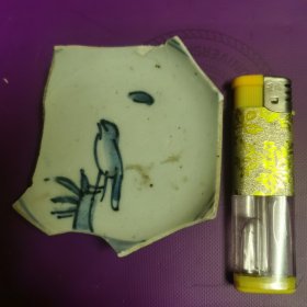 古瓷片·小鸟图