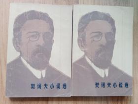 契诃夫小说选（上、下册）封面、封底被胶带粘贴防护