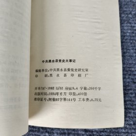 中共黑水县党史大事记