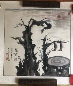 黄如贵画残梦图四尺斗方镜心