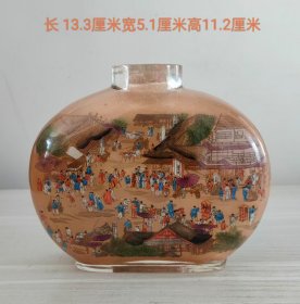 大个内画清明上河图水晶鼻烟壶11513