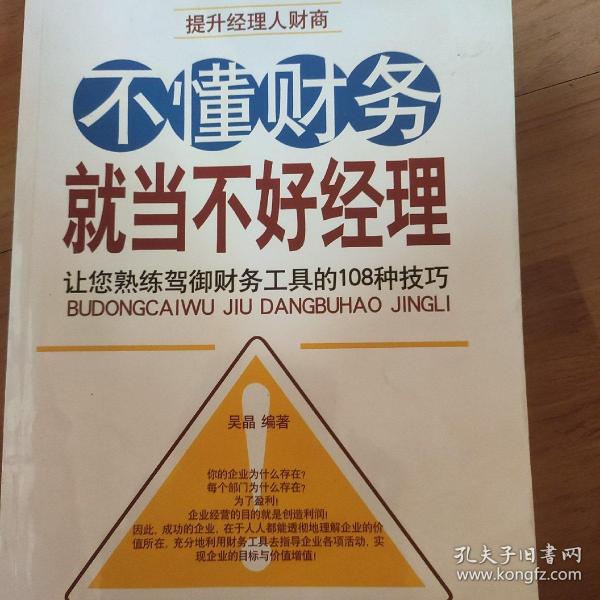 不懂财务就当不好经理：让您熟练驾御财务工具的108种技巧