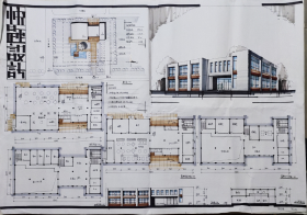 3张手绘建筑设计平面图