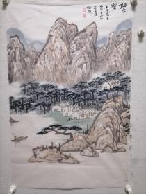 渔家乐  国画山水 44cmx68cm