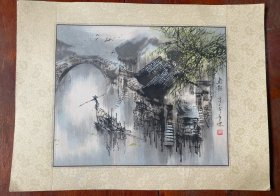 国画一张，尺寸（40*30）cm，画心尺寸（28*22）c m，如图，货号：J132