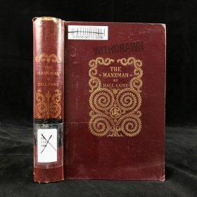 The Manxman. 1895年，豪尔·凯恩《孟克斯人》，漆布精装，封面书脊烫金压花