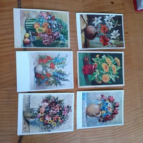 外国花卉绘画艺术明信片10枚，非常漂亮，少见邮品，本店邮品满25元包邮。本店还在孔网开“韶州邮社”