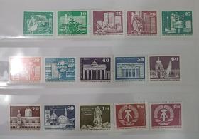 德国邮票 东德1973-74年雕刻版 大型 建筑系列 15全新