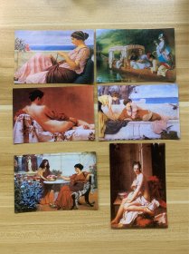 西洋名画明信片6张 一套完整 美品 甘肃人民出版社出版 兰州市邮政局经销 稀少品 美品