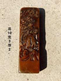 旧藏，老寿山石印章，纯天然石手工雕刻 雕工精美 做工精致 石质通透 手感细腻滑润 品相完整。