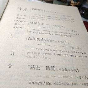 宜春文学双月刊总第40期！药都奇丐、中篇武侠小说、鄱湖女盗、中篇惊险传奇小说、如此丈夫、中篇社会法制小说、“的士”色魔、中篇纪实小说！一九八八年宜春文学双月刊