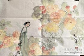 江风国画横幅花鸟人物561
