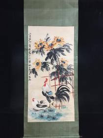 中堂画  鸡画  纯手绘  一物—图
裱好尺寸  高*宽199cm*79cm
画芯尺寸  高*宽135cm*68cm