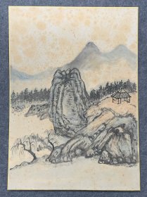 手绘国画山水画 名家临石涛11 无款 53x38cm