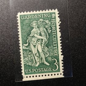美国邮票，1958年 园艺家 海德贝利诞辰100年 花女神雕像