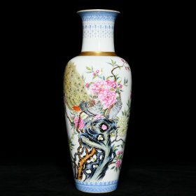 《精品放漏》雍正粉彩观音瓶——清代瓷器收藏