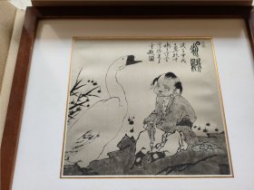 中国杭州2000年西湖博览会特别制作高密度真丝织锦画《咏鹅》