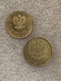 波兰2.5格罗希 两枚 有磁版 17-19mm