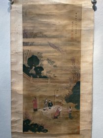 顾建龙，清代画家，绢本人物立轴