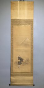 日本名家绘画：大久保枫阁《西行法师图》（保真）