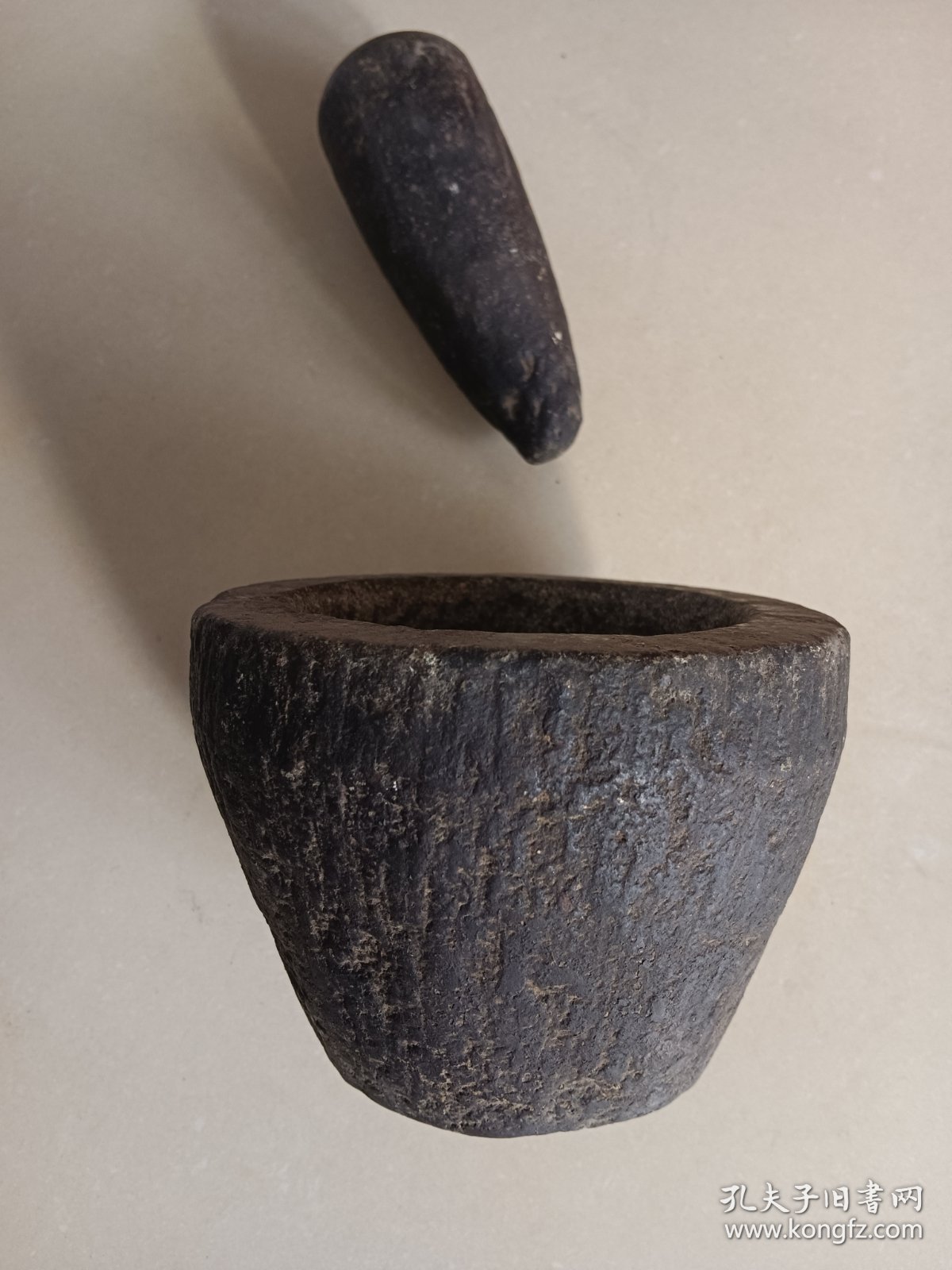 老青石臼 完整 高10 外径13.5内口径9.5