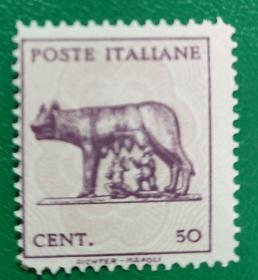 意大利邮票1944年母狼哺婴 1全新