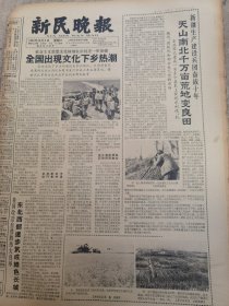 《新民晚报》【新疆生产建设兵团奋战十年，天山南北千万亩荒地变良田，有上海青年照片；一个人怎样喂养六百头猪？——访用新办法养猪的崇明岛新安沙农场；阶级仇如火，燃炽喜儿新，芭蕾舞剧《白毛女》突出了坚强不屈的斗争精神，有照片；湖南木偶和皮影剧团到柏林演出】