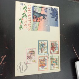 英国 1982年圣诞 邮票首日封一枚，贴齐全套邮票，官方英国首日封市场价较高，本店邮品满25元包邮，本店还在孔网开“韶州邮社”