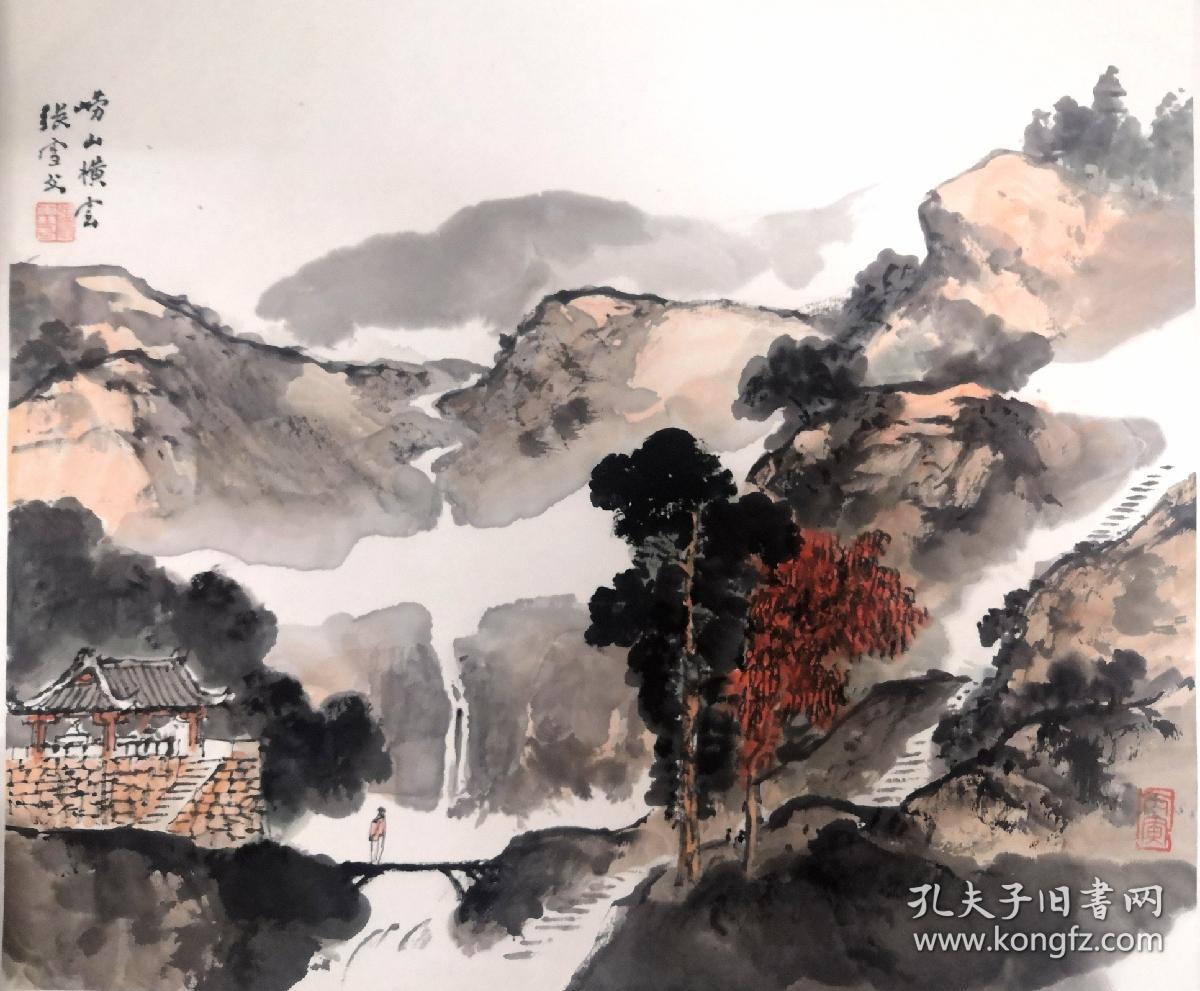 张雪父（1911～1987）现代画家、工艺美术设计家、美术教育家。自幼酷爱绘画，十五岁从商校毕业后开始学习国画和西画。十九岁到上海。1932年任上海联合广告公司绘图员，从事装饰画和装潢设计。1935年上海举办全国工商美术展览会，被推为展筹会主席。三十岁拜赵叔孺为师，研习国画。1944年接受中共地下党委托，为解放区生产的香烟设计烟盒和商标。山水一幅45x53纸本托片！保真包退！