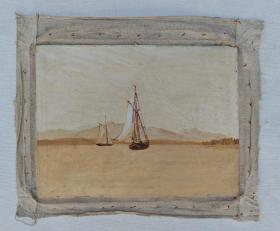 佚名风景油画“远处的帆船”4635