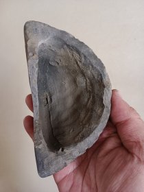 黑陶制香插 背面有缺损 长11.8