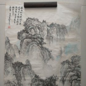 黄滨虹 山水画，曾任中国美术家协会理事，四尺整张，包真手绘，实物拍摄