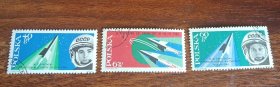 1963波兰第二次载人航天邮票旧3枚一套外国邮票（零售区邮票十件包邮）