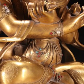 清代 铜鎏金双身金刚总持