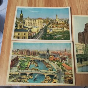 1960年上海风光明信片4张