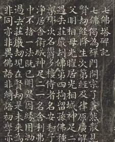 七佛幢。七佛塔碑记。共8张。满文。藏文。蒙古文。清乾隆四十二年 (1777) 十月刻石。拓片尺寸80*150厘米。宣纸艺术微喷复制