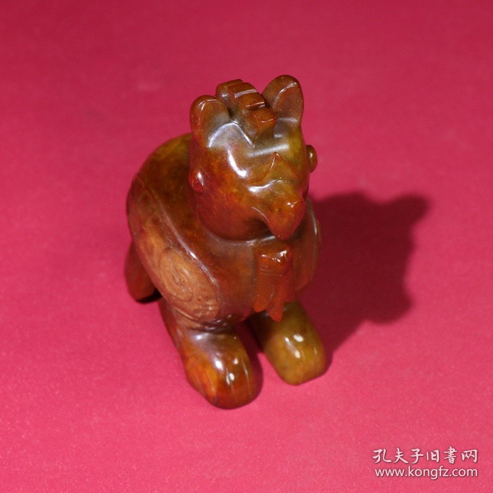 和田玉 满沁凤鸟把件