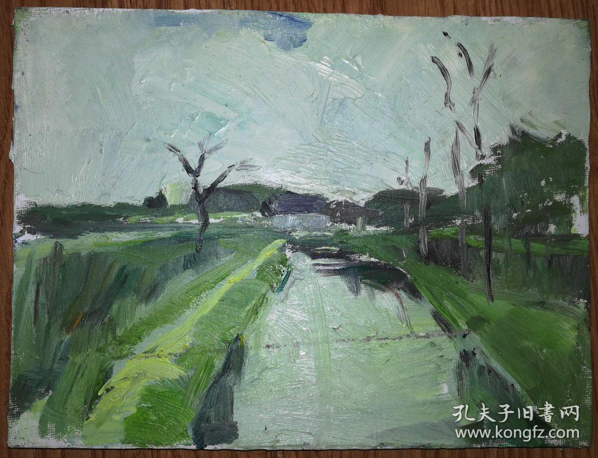 手绘布面油画（风景 24x18 布面画板）