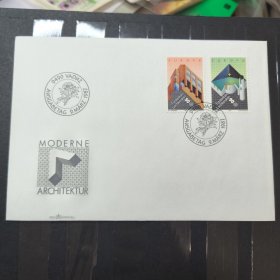 F2613列支敦士登邮票1987年欧罗巴当代建筑艺术 小学教堂 一封2全