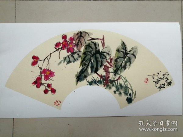 手绘卡纸作品海棠依旧