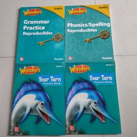 小学阅读写作教材小学阅读写作教材 McGraw-Hill Wonders  （Grade2）GrammarpracticeReproducibles——Phonic/ SpellingReproducibles——Your TurnPracticeBook U1-U3——Your TurnPracticeBook U4-U6（4本合售）