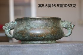 名家紫铜老香炉《陈巧生款》