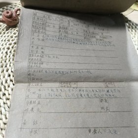 60年代职工审查登记表