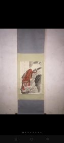 下山虎，款是藏古轩的，落款是中石的，红红火火甚是漂亮，包老包真包手绘，这幅画很有研究价值，都在字款里了，喜欢的朋友速度。尺寸1.70/0.53米