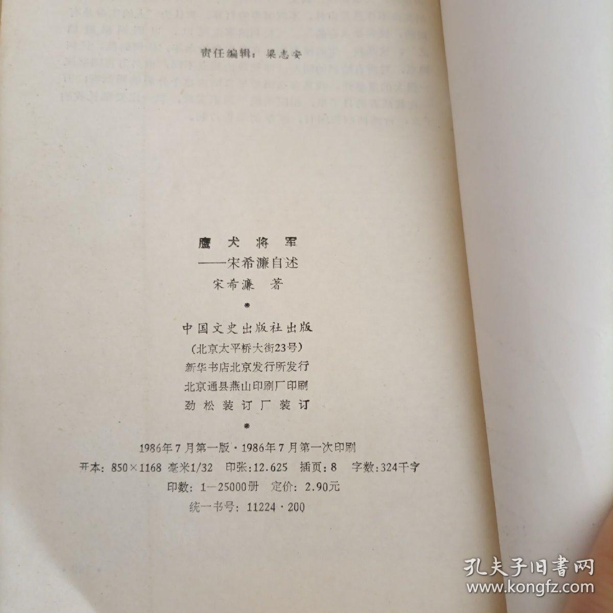 鹰犬将军— 宋希濂自述