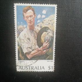澳大利亚邮票:1984年绘画1枚信销普票收藏保真