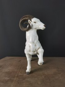 旧藏，石湾窰，领头羊，洋洋得意，窰变加开片，长35，宽16，高40cm，