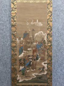 古筆十六罗汉图，【田中讷言】
[1767～1823]江户后期的画家。尾张的人。来到京都学习了土佐派，后来研究了大和绘的古典，成为了复古大和绘派的鼻祖