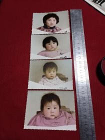 烟台照相馆 手工着色儿童彩色照片4张